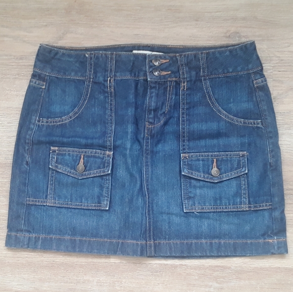 Y2K Old Navy Denim Utility Mini Skirt - Size 4 Regular - Picture 4 of 12